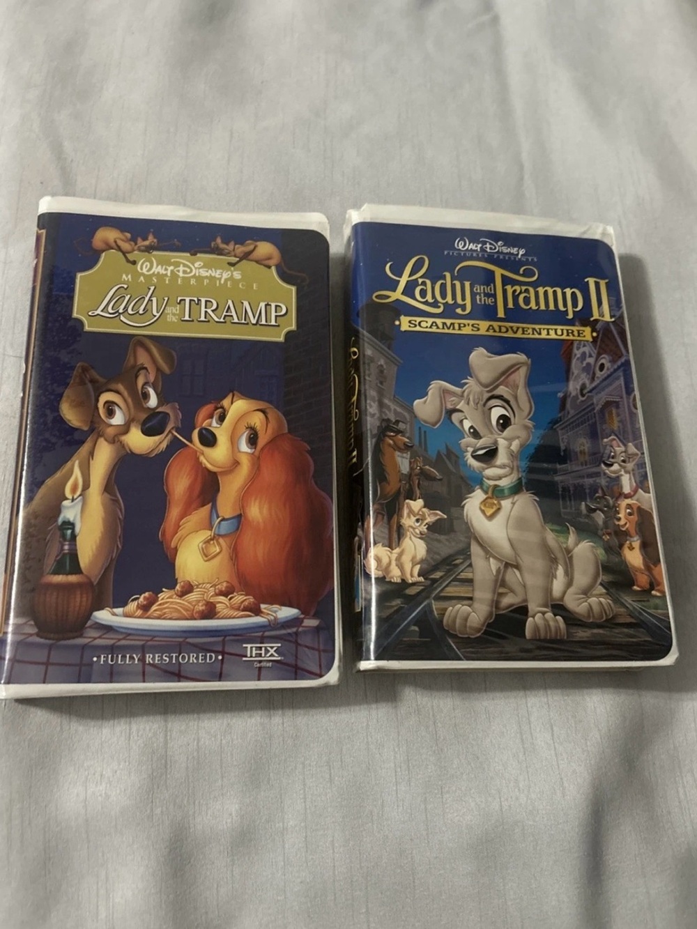 Disney Lady and the Tramp & Lady and the Tramp II Blue VHS Case Set